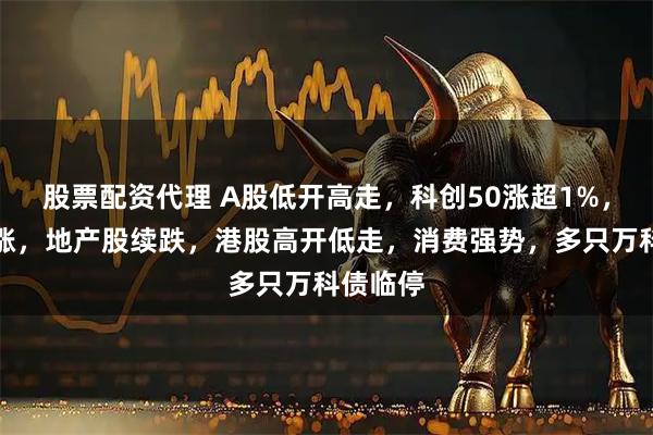 股票配资代理 A股低开高走，科创50涨超1%，锂矿领涨，地产股续跌，港股高开低走，消费强势，多只万科债临停