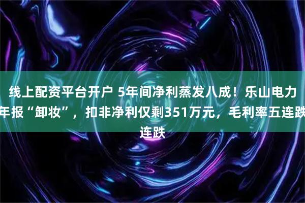 线上配资平台开户 5年间净利蒸发八成!乐山电力年报“卸妆”,扣非净利仅剩351万元,毛利率五连跌